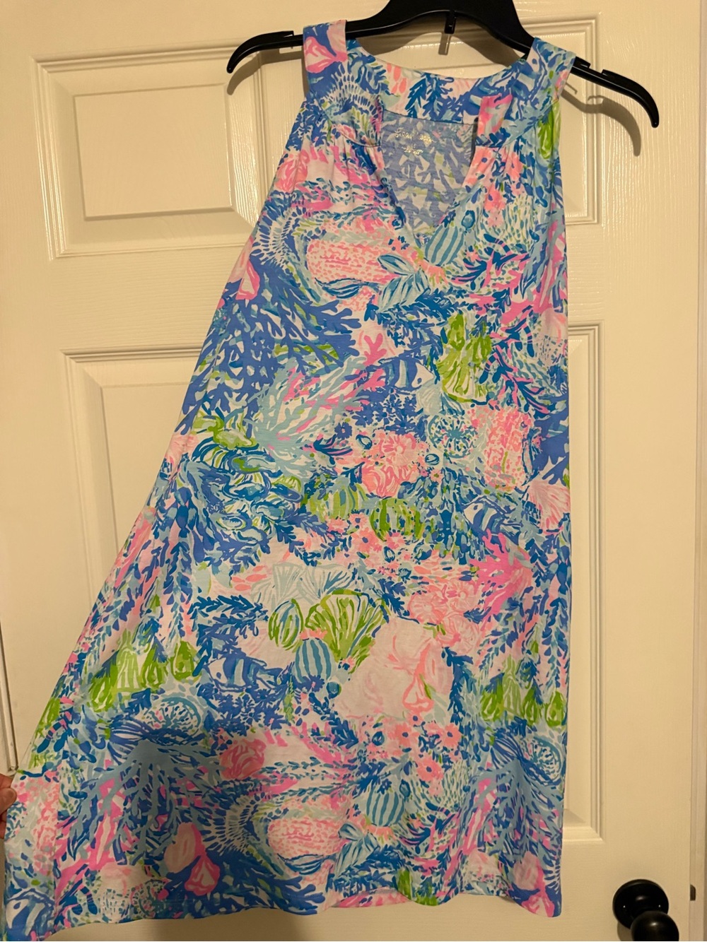 Lily Pulitzer Sleeveless Tropical Print Swim Dress - Blue Pink